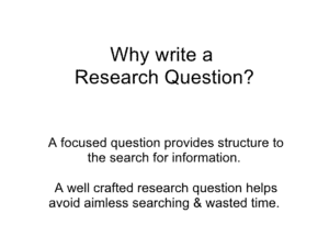 How to Write a Research Question